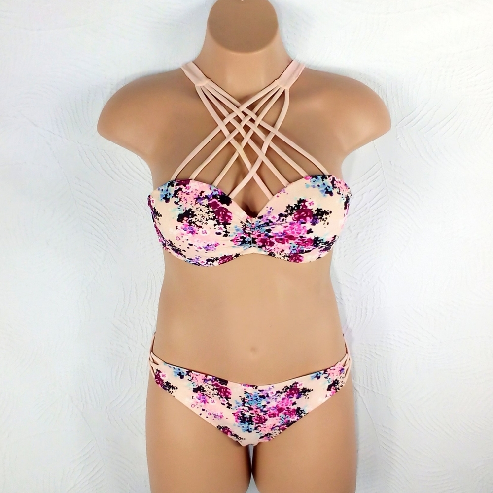 Strappy floral swim suit /Sz. XL